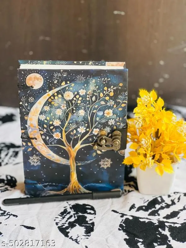 Moon_Tree_Printed_Dairy_Book_With_Lock_For_Girls_Designer_Journal_Diary