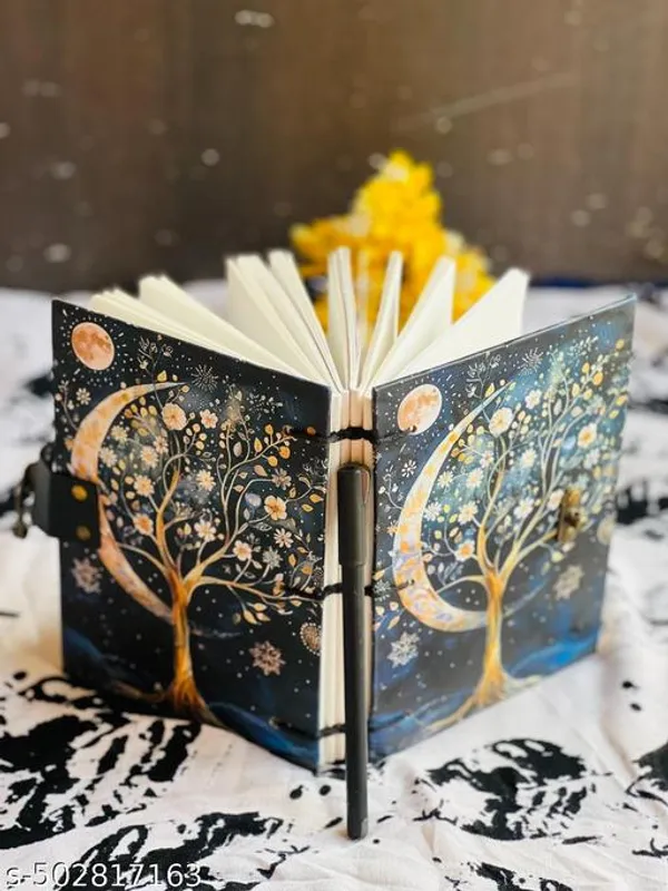 Moon_Tree_Printed_Dairy_Book_With_Lock_For_Girls_Designer_Journal_Diary