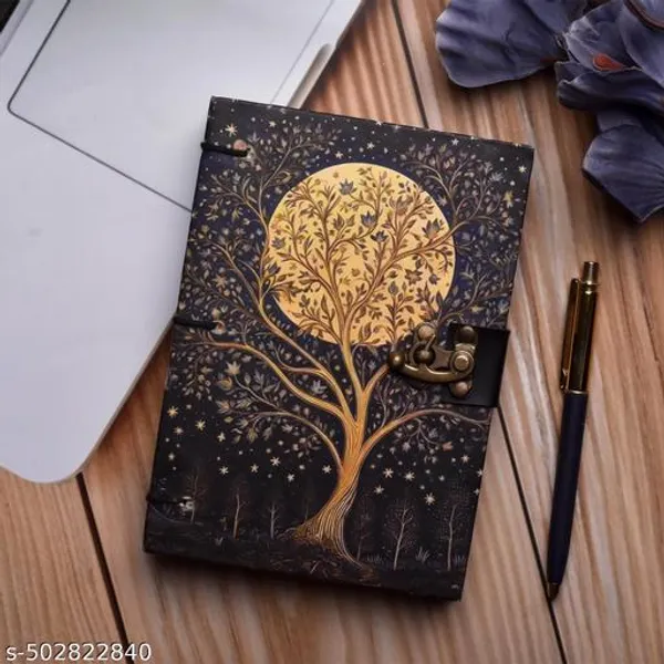 Full_Moon_Tree_Diary_Notebook_With_Lock_Clasp_For_Gift_Office_Use