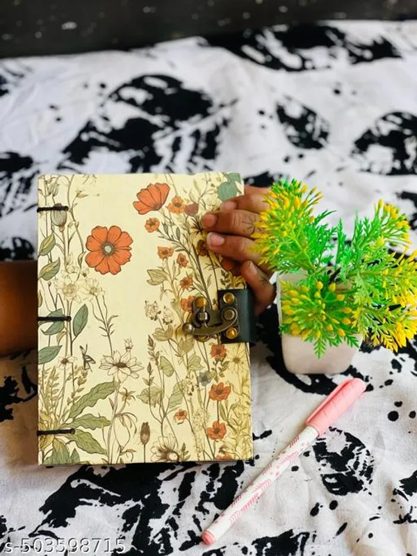 Flower_Printed_Diary_Notebook_With_Lock_Clasp_For_Gift_Office_Use_Journal_Diary_With_Lock_200_Pages