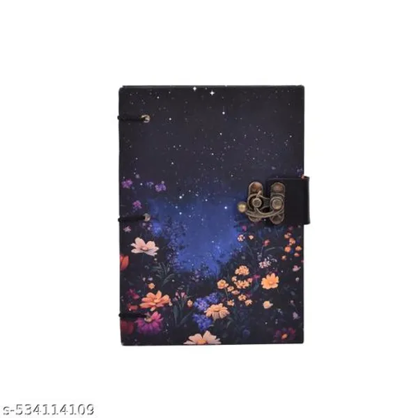 Diary_Notebook_Trendy_Flower_Printed_Diary_Notebook_With_Lock_Clasp_For_Gift_Office_Use_A5_Diary_Unruled_200_Pages