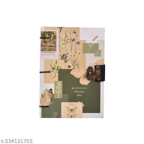 Butterfly_Printed_Diary_Notebook_With_Lock_Clasp_For_Gift_Office_Use_A5_Diary_Unruled_200_Pages