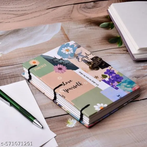 Printed_Diary_Notebook_With_Lock_Clasp_For_Gift_Office_Use_5_7_Inch_200_Pages_A5_Diary_Unruled_200_Pages