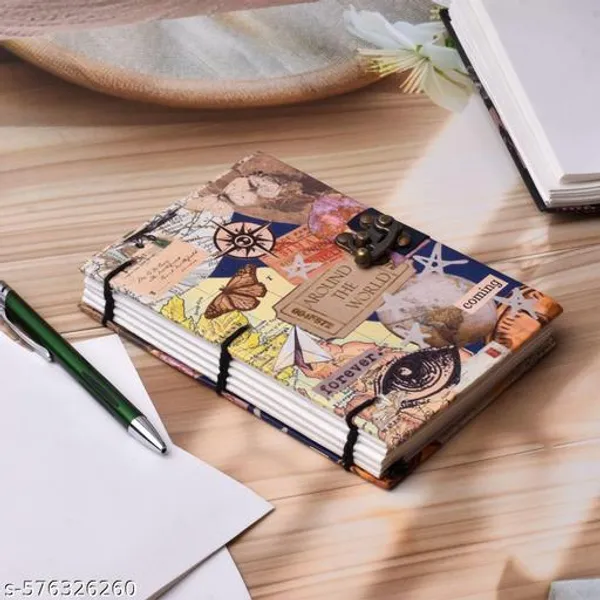 Handmade_Printed_Cardboard_Journal_Diary_With_Buckle_Lock_Unruled_200_Pages_Notepad_Personal_Diaries_For_Men_And_Women