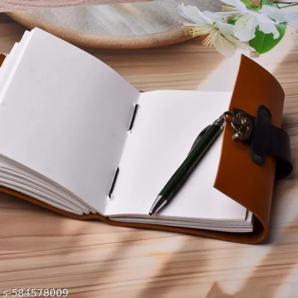 Leather_Journal_Diary_Noyebook_With_Buckle_Lock_Unruled_200_Pages_Notepad_Personal_Diaries_For_Men_And_Women