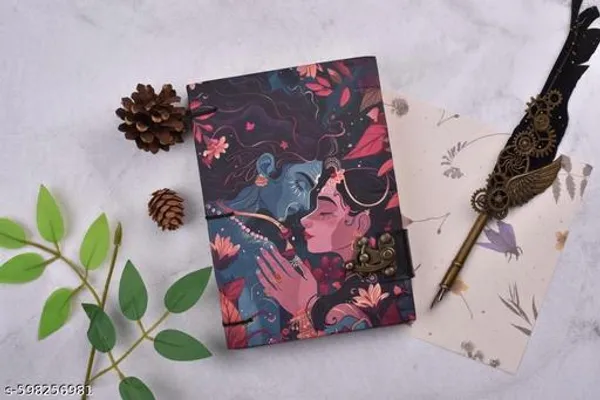 Printed_Handmade_Journal_Diary_With_Lord_Shiv_Parwati_200_Pages_Deckle_Edge_Handmade_Paper_Metal_Lock_Vintage_Notebook_For_Writing_Sketching_Gifting