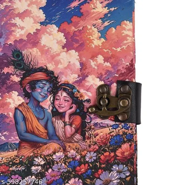 Radha_Krishna_Beautiful_Flower_Printed_Diary_Notebook_With_Lock_Clasp_For_Gift_Office_Use_5_7_Inch_200_Pages_A5_Diary_Unruled_200_Pages_Radha_Kishan_Printed_Design_Diary
