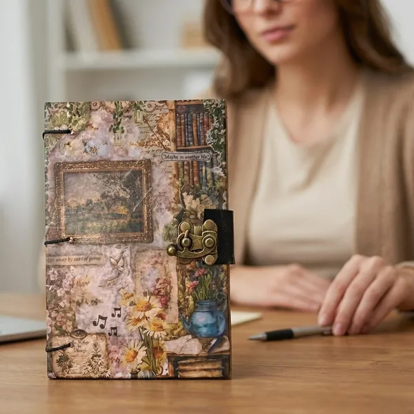 Vintage_Premium_A5_Lock_Diary_Notebook_With_160_Unruled_Pages_Classic_Cardboard_Cover_Journal_For_Writing_Sketching_And_Personal_Travel_Notes