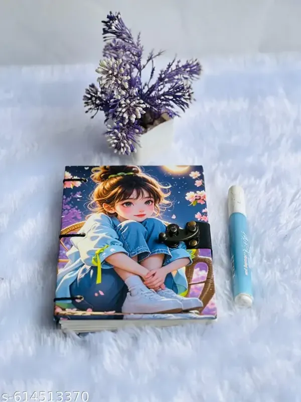 A5_Size_Anime_Girl_Notebook_With_Lock_200_Pages_Cute_Hardcover_Journal_For_Girls_And_Teenagers