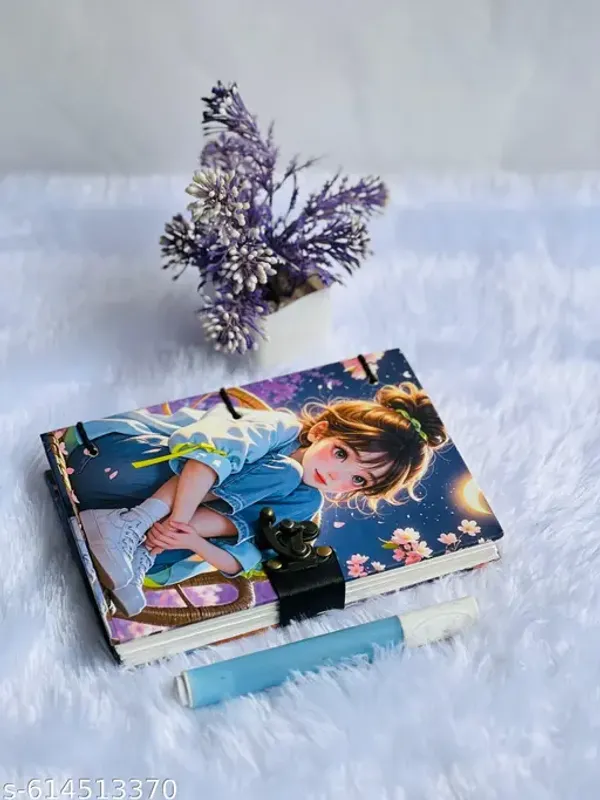A5_Size_Anime_Girl_Notebook_With_Lock_200_Pages_Cute_Hardcover_Journal_For_Girls_And_Teenagers