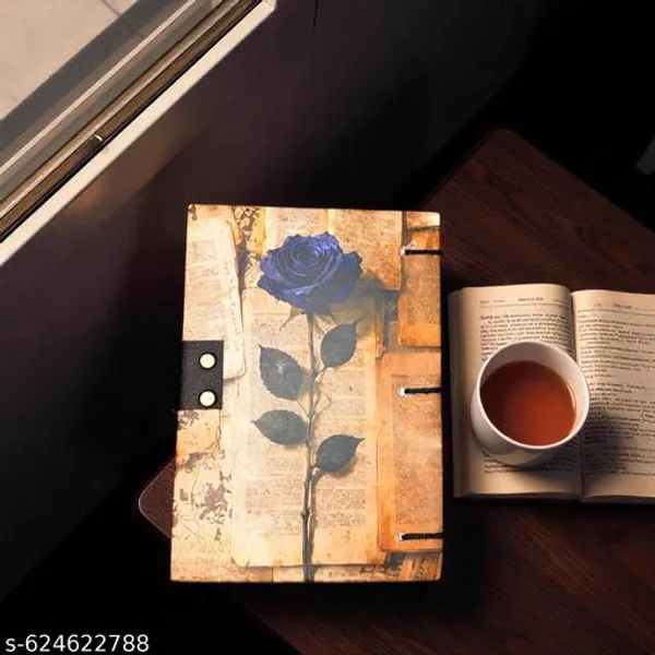 Vintage_Blue_Rose_Design_A5_Lock_Diary_With_200_Pages_Handmade_Floral_Writing_Journal