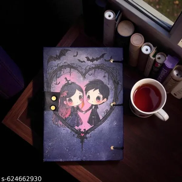 Premium_A5_Lock_Notebook_With_Romantic_Gothic_Art_Cover_And_200_Pages_For_Journaling_And_Notes
