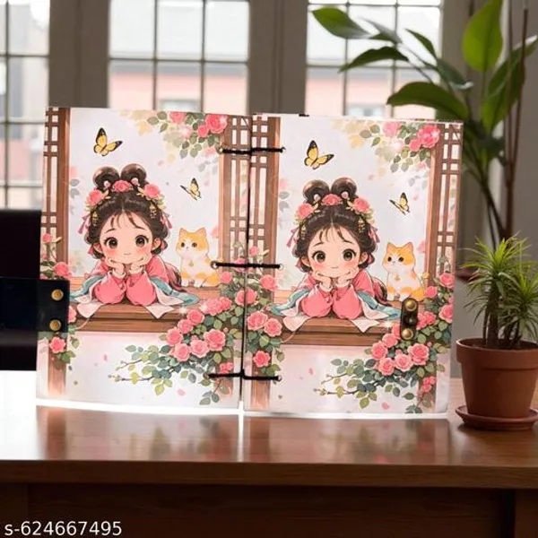 Vintage_A5_Lock_Diary_With_200_Pages_And_Cute_Anime_Girl_Floral_Design_For_Writing_And_Journaling
