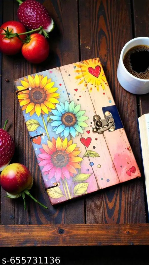 Colorful_A5_Lock_Journal_With_Sunflower_And_Heart_Design_160_Pages_Perfect_For_Daily_Writing_And_Gifts