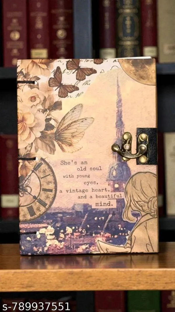 Vintage_Premium_A5_Lock_Diary_Notebook_With_160_Unruled_Pages_Classic_Cardboard_Cover_Journal_For_Writing_Sketching_And_Personal_Travel_Notes