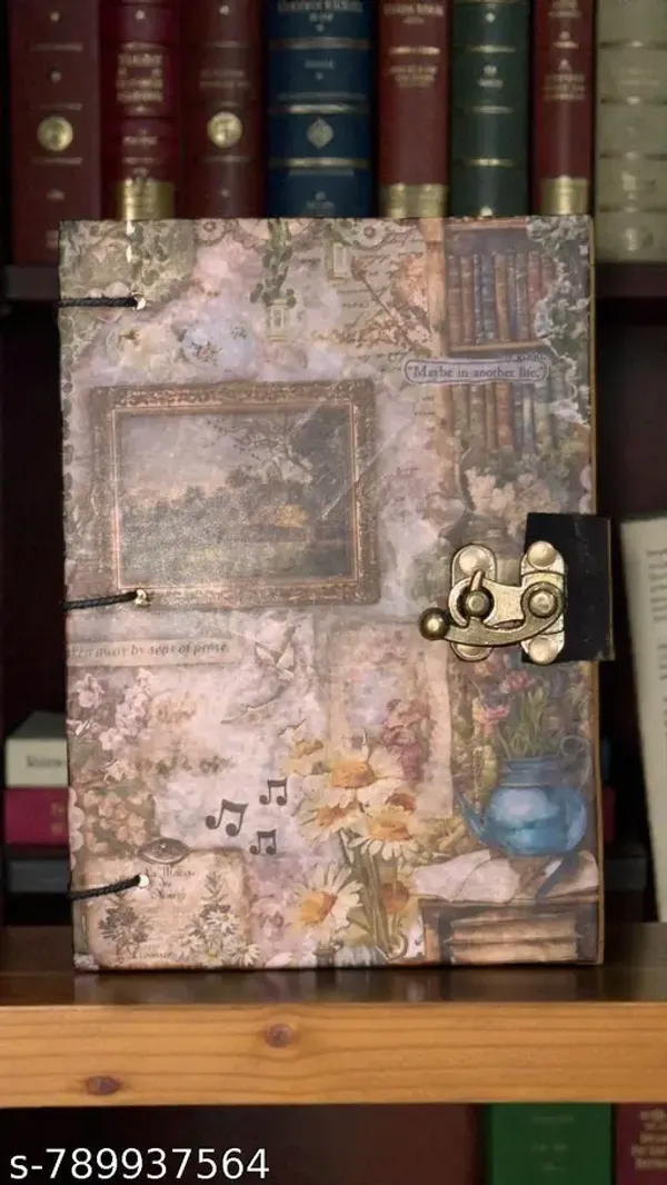 Vintage_Premium_A5_Lock_Diary_Notebook_With_160_Unruled_Pages_Classic_Cardboard_Cover_Journal_For_Writing_Sketching_And_Personal_Travel_Notes