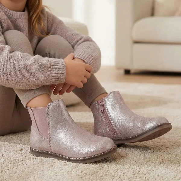Grey_Shimmer_Leather_Kids_Ankle_Boots_Shimmer_For_Kids