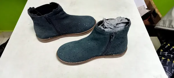 Dark_Teal_Leather_Ankle_Boots_For_Kids