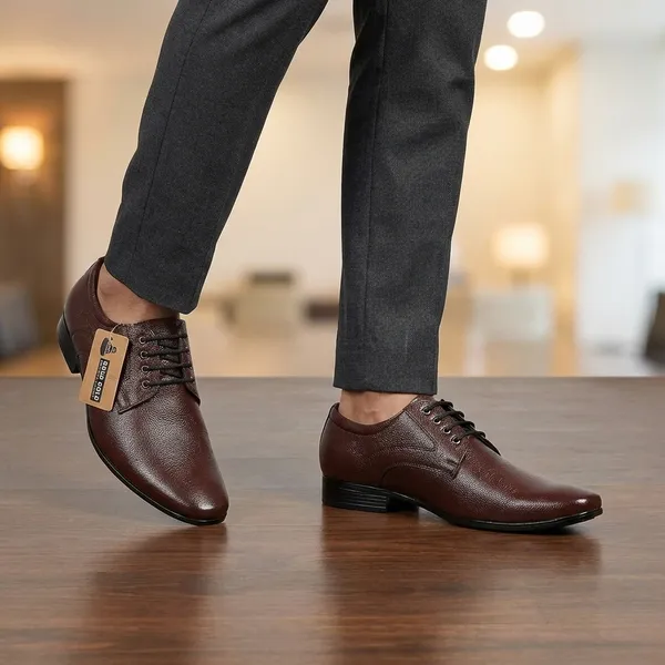 Brown_Synthetic_Leather_Derby_Shoes_For_Men