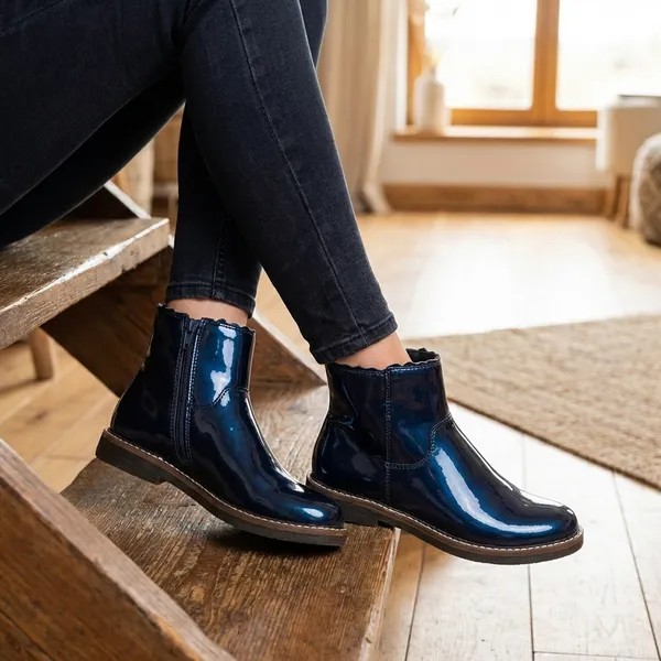 Navy_Blue_Leather_Chelsea_Boots_For_Kids