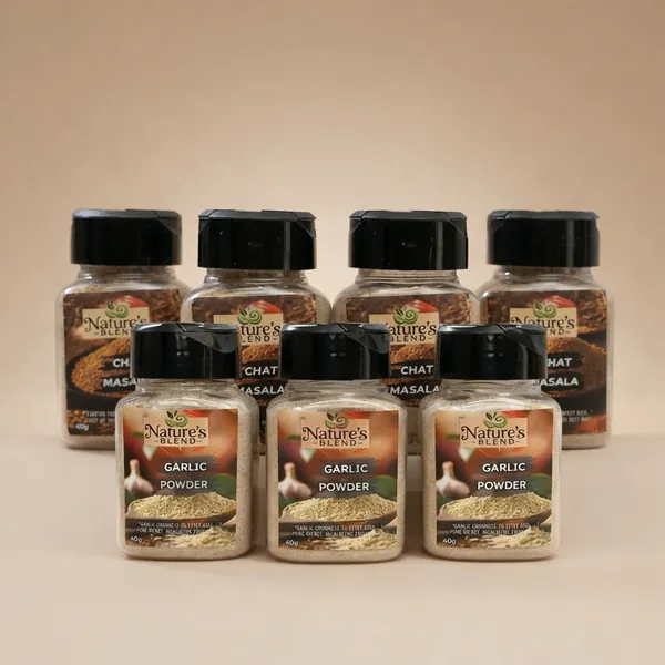 Nature'S_Blends_Chaat_Masala_-_Authentic_Indian_Spice_Mix_And_Nature'S_Blends_Garlic_Powder_-_40G_Pack_Of_7