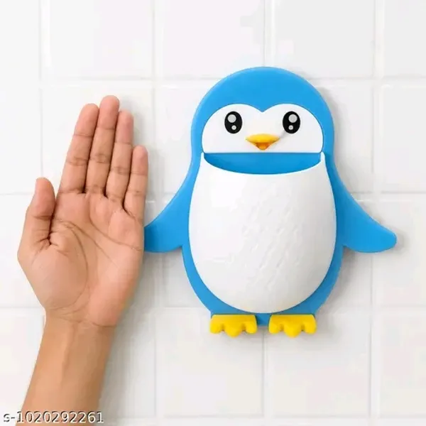 Cute_Penguin_Silicone_Wall_Organizers_|_Self_Adhesive_No_Drill_Multipurpose_Storage_Holders_for_Bathroom,_Kitchen_&_Bedroom_|_Blue,_Pink_&_Black_|_Pack_of_3