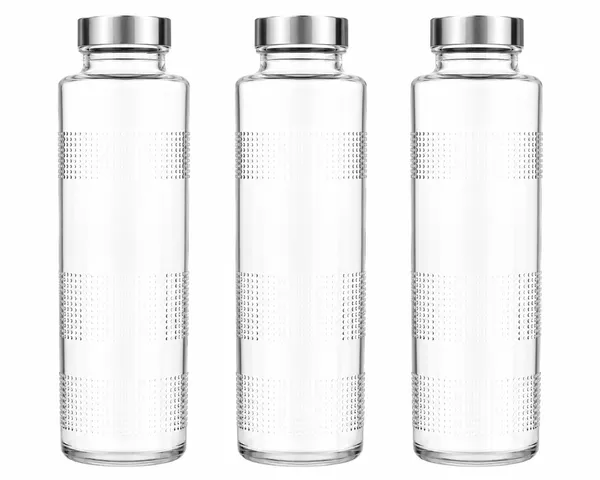 Glass_Water_Bottle_Set_of_3,_750_ml_Each_with_Steel_Cap_—_Dot_Textured_Design,_Transparent_Borosilicate-Style_Glass_Bottle_for_Home,_Office_&_Travel