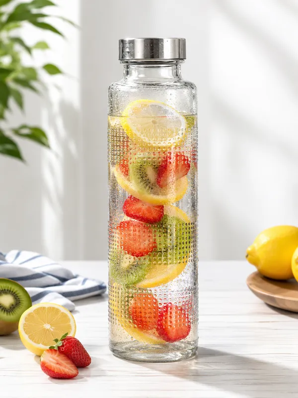 Glass_Water_Bottle_Set_of_3,_750_ml_Each_with_Steel_Cap_—_Dot_Textured_Design,_Transparent_Borosilicate-Style_Glass_Bottle_for_Home,_Office_&_Travel