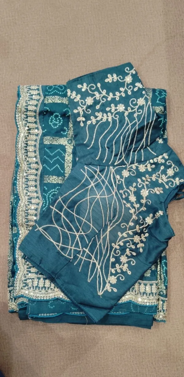 Blue_Synthetic_Bandhani_Print_Saree_With_Blouse_Piece_For_Women