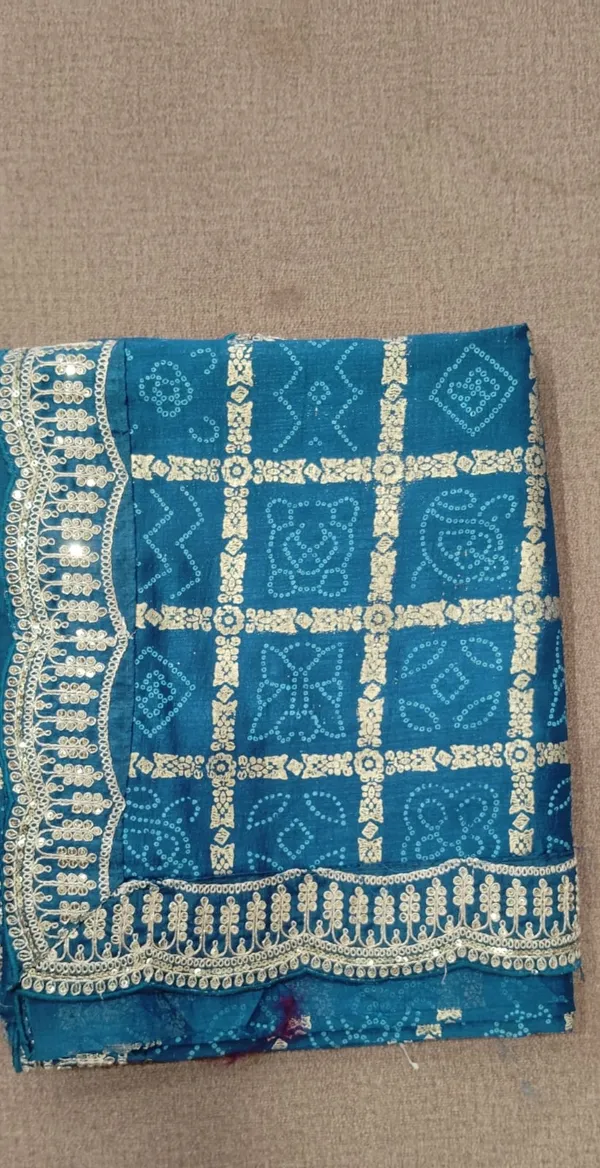 Blue_Synthetic_Bandhani_Print_Saree_With_Blouse_Piece_For_Women