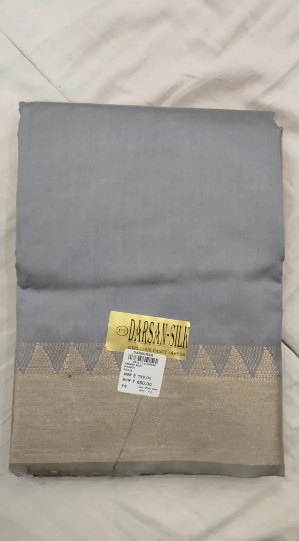 Grey_Banarasi_Silk_Saree_With_Blouse_Piece_For_Women