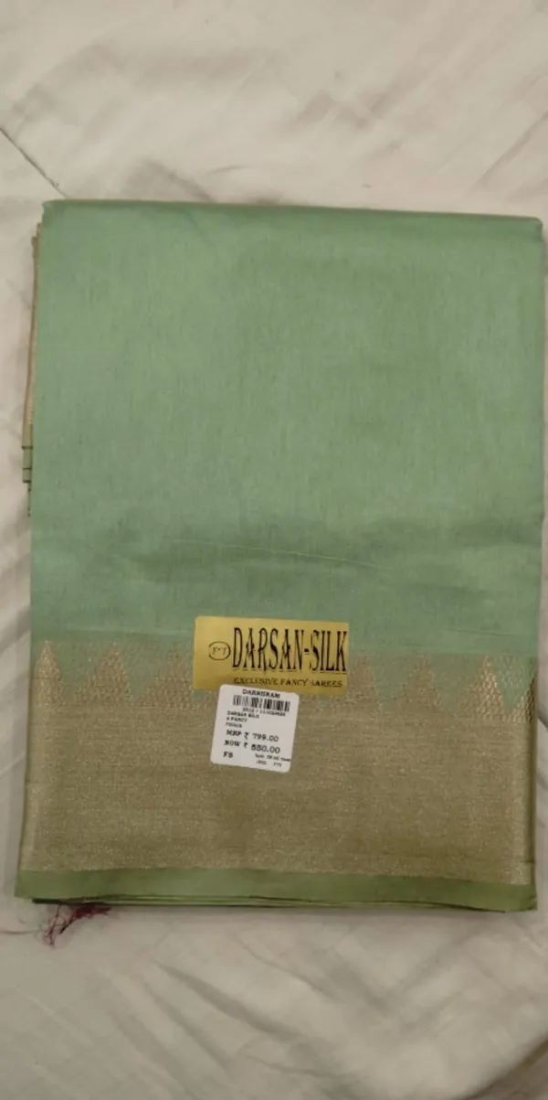 Pastel_Green_Banarasi_Silk_Solid_With_Border_Saree_With_Blouse_Piece_For_Women