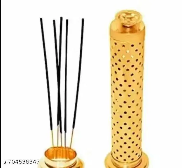 Brass_Incense_Stick_Holder_With_Ash_Catcher_Perforated_Agarbatti_Stand_With_Base_Tray_Durable_Metal_Dhoop_Incense_Holder_For_Home_Pooja_Room_Meditation