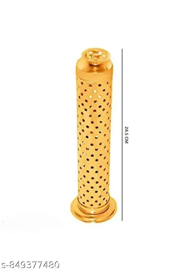 Stainless_Steel_Incense_Stick_Holder_With_Ash_Catcher_Dhoop_Holder_Ideal_For_Home_Temple_Office_Use_Agarbatti_Stand_Incense_Stick_Holder_Handcrafted_In_India_Set_Of_2_Gold