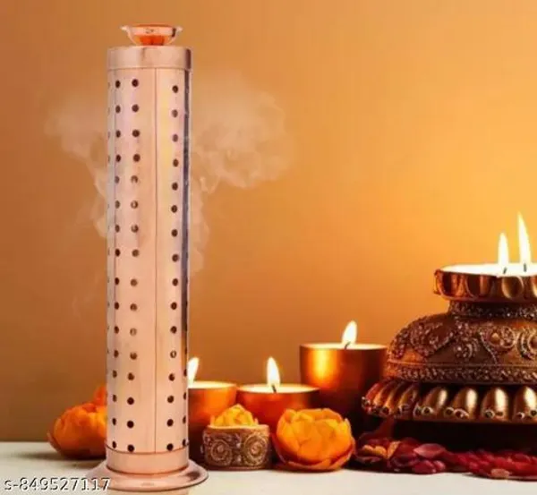 Premium_Copper_Agarbatti_Stand_Incense_Stick_Holder_With_Ash_Catcher_Dhoop_Holder_Durable_Finish_For_Pooja_Room_Meditation_Elegant_Home_Fragrance_Stand