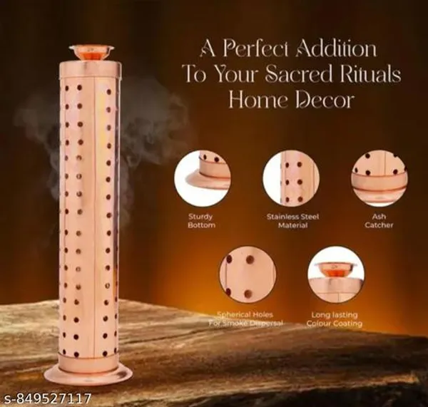 Premium_Copper_Agarbatti_Stand_Incense_Stick_Holder_With_Ash_Catcher_Dhoop_Holder_Durable_Finish_For_Pooja_Room_Meditation_Elegant_Home_Fragrance_Stand