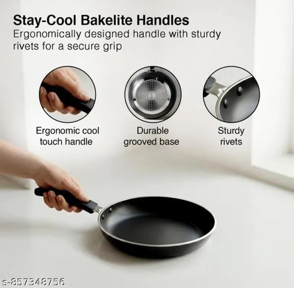 New_Premium_23_5_Cm_Non_Stick_Fry_Pan_With_Stainless_Steel_Lid_Induction_Gas_Compatible_Scratch_Resistant_Pfoa_Free_Easy_To_Clean_Perfect_For_Daily_Cooking