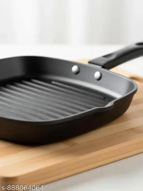 Square_Grill_Pan_Sandwich_Grill_Pan_Kebab_Grill_Pan_Multipurpose_Pan_Hammertone_Grill_Pan_23Cm_Diameter_1_L_Capacity_Aluminium_Non_Stick