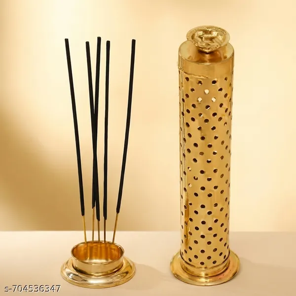 Brass_Incense_Stick_Holder_With_Ash_Catcher_Perforated_Agarbatti_Stand_With_Base_Tray_Durable_Metal_Dhoop_Incense_Holder_For_Home_Pooja_Room_Meditation