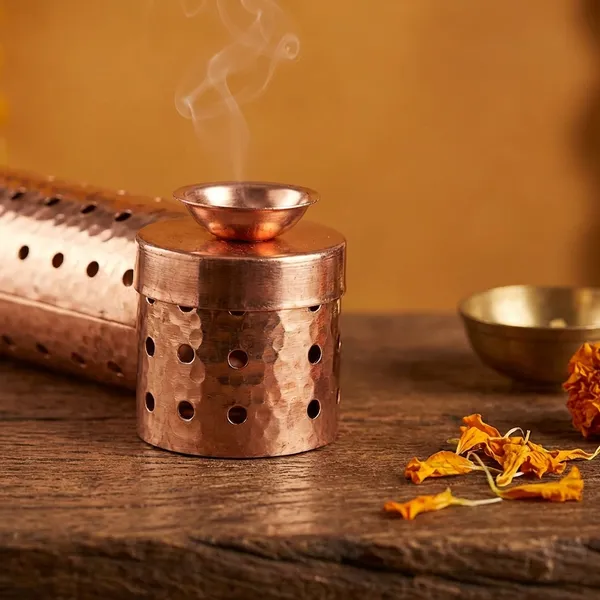 Premium_Copper_Agarbatti_Stand_Incense_Stick_Holder_With_Ash_Catcher_Dhoop_Holder_Durable_Finish_For_Pooja_Room_Meditation_Elegant_Home_Fragrance_Stand