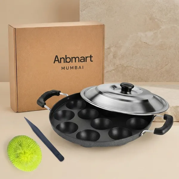 Non_Stick_Appam_Patra_Paniyaram_Pan_With_Lid_12_Cavity_Appam_Maker_Gas_Induction_Compatible_Heat_Resistant_Handles