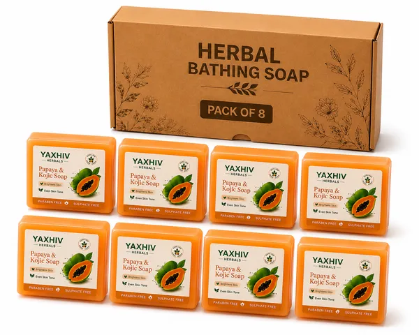 Papaya_Soap_100Gm_Herbal_Handmade_Bathing_Soap_(Pack_of_8)