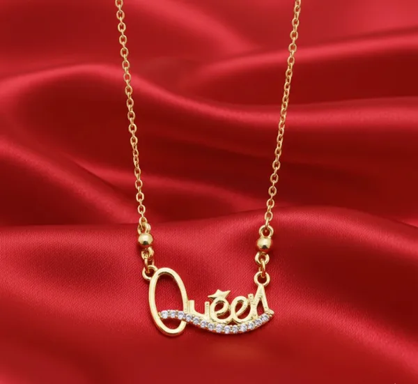 Queen_Script_Gold-Tone_Necklace_With_Crystal_Accents