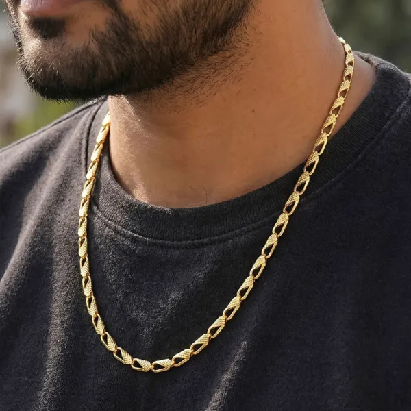 Twisted_Rope_Chain_Gold-Plated_Necklace_For_Men
