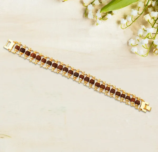 Three-Row_Amber_Stone_Gold-Plated_Bracelet_For_Women