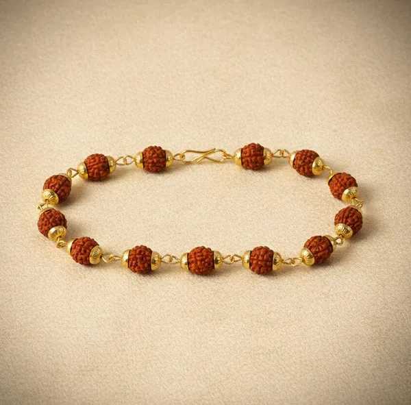 Gold_Finish_Rudraksha_Bead_Bracelet_For_Spiritual