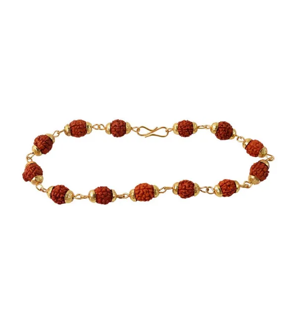 Gold_Finish_Rudraksha_Bead_Bracelet_For_Spiritual