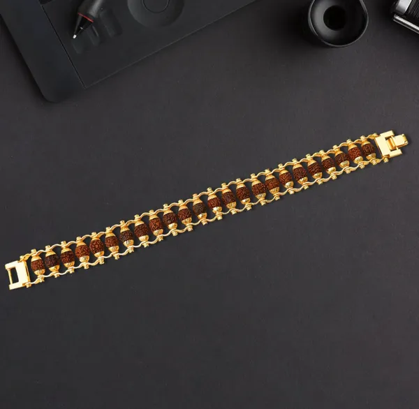 Three-Row_Amber_Stone_Gold-Plated_Bracelet_For_Women