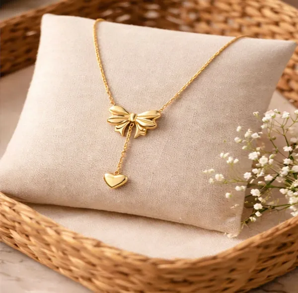 Gold-Toned_Bow_Heart_Drop_Lariat_Necklace