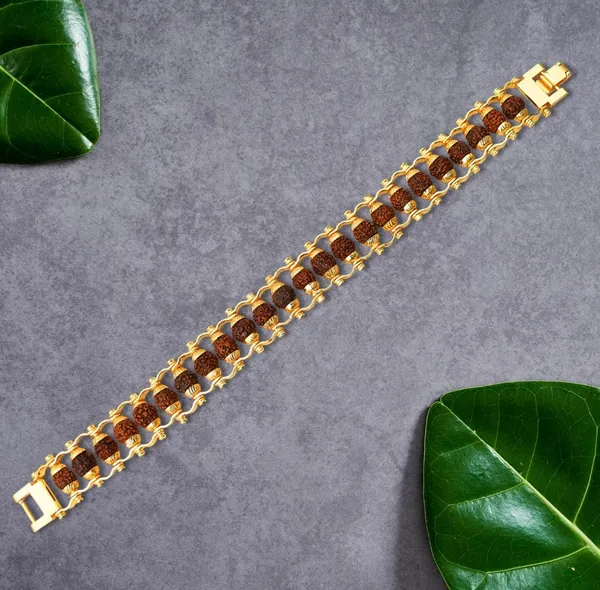 Three-Row_Amber_Stone_Gold-Plated_Bracelet_For_Women
